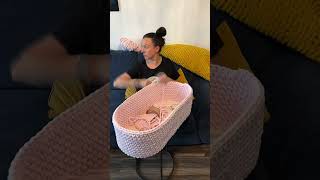 Pink Sherbet Classic Moses Basket mosesbasket handmademosesbasket crochetmosesbasket crocheting [upl. by Auqinimod]