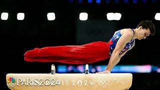 Stephen Nedoroscik delivers MONSTER pommel horse routine in qualifying  Paris Olympics  NBC Sports [upl. by Egreog852]