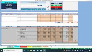 RECIPE COSTING PRO FORMAT in Hindi [upl. by Pickar]