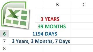 How to Calculate Days Months and Years between Two Dates in Excel [upl. by Anoli]