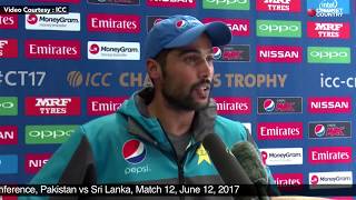 Mohammad Amir  Post Match Press Conference Pakistan vs Sri Lanka Match 12 June 12 2017 [upl. by Akiria]