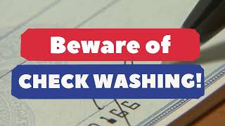 Beware of Check Washing Scams [upl. by Rtoip394]