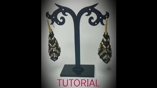 Tutorial orecchini con perline rulla orecchini Stiletto Bead tutorial czech rulla beads pattern [upl. by Laehcimaj]