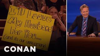 The Audience Lady With A Crush On Conan  CONAN on TBS [upl. by Nnairet119]