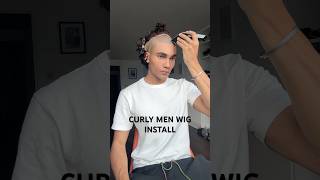 MEN WIG INSTALL TUTORIAL 😱 wigs hairstyles curlyhair menwig lacefront [upl. by Jd]