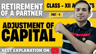 Retirement of Partner Adjustment of CapitalChapter 5Class 12thTs Grewal question 41accounts [upl. by Enoid250]