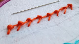 Embroidery stitch for beginnersNeedle embroidery work [upl. by Ylatfen]