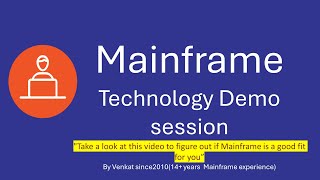 Mainframe TechnologyDeveloper Training from 3June2024 9PM 917997745085 [upl. by Estas]