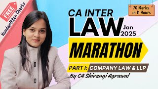 CA Inter Law Revision Marathon Jan 2025  Company Law amp LLP  CA Shivangi Agrawal [upl. by Nived241]