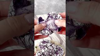 Mochi Stuffed Ube Crinkle Cookies mochi ube crinklecookies cookies [upl. by Dorsey]