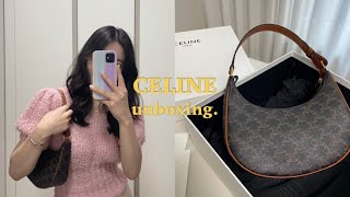 unboxing 셀린느 아바백 언박싱🌟 공홈 직구 꿀팁쿠론 밀라 레이디백 비교착샷이너백 리뷰 CELINE AVA BAG IN TRIOMPHE CANVAS [upl. by Eanwahs111]