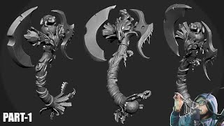 Sculpting Stylized Axe  Part 1  digital sculpting  Zbrush  Quick Sculpt  VOIDART SCHOOL [upl. by Obla628]