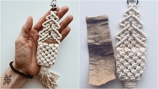 DIY keychain envelope with Christmas message Macrame Christmas Tree [upl. by Nadiya806]