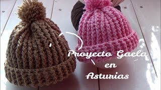 Gorro facil de ganchillo con punto elastico  proyecto Gaela [upl. by Nylarahs]