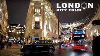 ✨Regent Street London Christmas Lights amp Decorations 2023  Central London Night Walk 4K HDR [upl. by Philbin]