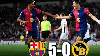 LAS MEJORES JUGADAS HIGHLIGHTS FC BARCELONA 5 YOUNG BOYS 0 UEFA CHAMPIONS LEAGUE 2425 [upl. by Eal]