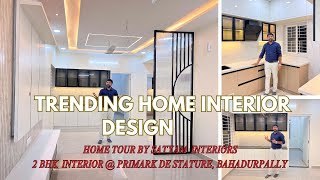 Modern amp Unique 2BHK Home interior design Home tour by Satyam interiors Modular Acrylic kitchen [upl. by Nomde951]