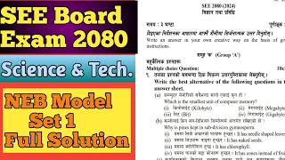 Class 10 SEE Science Model Question 2080 Solution NEB SEE Science Set 1 2080 [upl. by Brezin]