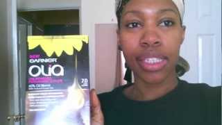 Coloring Natural Black Hair with Garnier Olia 70 [upl. by Aihsiym]