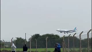 Air Carabies Airbus A330200 landing at Belfast International Airport BFS 17923 [upl. by Diraj862]