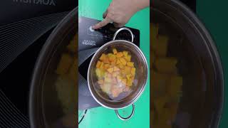 Pumpkin and mung bean sweet soup food cooking recipe vietnamesefood streetfood [upl. by Broddie]