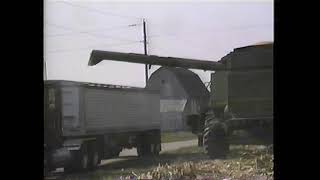 1989 CORN SHELLING LIME SPREADING CHISEL PLOWING KLEIN FARMS LIBERTY INDIANA JOHN DEERE 9600 [upl. by Ellenij]