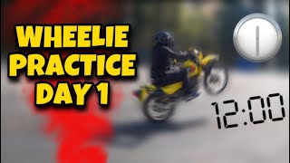 HOW TO WHEELIE THE SUZUKI DR200  DAY 1 WHEELIE PRACTICE [upl. by Narod760]