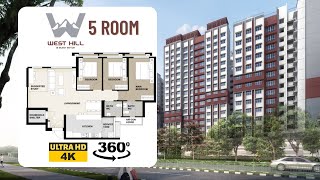 West Hill  Bukit Batok 5room Virtual Tour  2021 Feb Bukit Batok BTO  VR 360 4K [upl. by Alene]