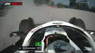 Kevin Magnussen onboard crash Italian GP 2024 FP2 [upl. by Aynos]