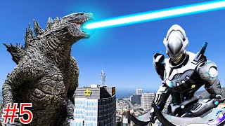 GTA5 哥斯拉使用最强威力大战外星机器人？ GODZILLA vs ALIEN ROBOT GTA5 MOD 《環太平洋猎人计划》SEASON2 第五集 [upl. by Nyleahcim515]