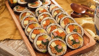 Korean GimbapKimbap with The Secret Recipe to Cook Rice Perfectly with cast iron pot [upl. by Nnyre54]