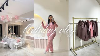 birthday vlog 25th birthday pj party  dinner [upl. by Ynaffyt]