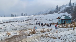 Seasons first snowfall attracts tourists at Gulmarg [upl. by Hilleary783]