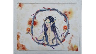 Elfe à laquarelle  watercolor elf [upl. by Eizzo436]