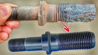 How to Repair Lug Wheel Stud Threads  Damage Wheel Stud Repair [upl. by Norre959]