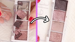 How to Fix Broken Eyeshadows  Easy Way to Repress Powder Makeup Shorts [upl. by Ahsiuqet]