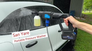 San Yare Portable Pressure Washer battery operated pressurewashing portable carwash [upl. by Walter]