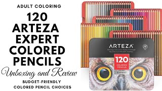 ADULT COLORING FOR BEGINNERS  Budget Friendly  120 Arteza Colored Pencils  UNBOXING AND REVIEW [upl. by Ahsot]