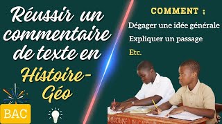 Voici le Secret pour réussir un commentaire de texte en Histoire Géo au BAC [upl. by Anaej]