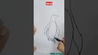 How to draw one line penguin 🐧artist shorts penguin drawing [upl. by Kenneth]