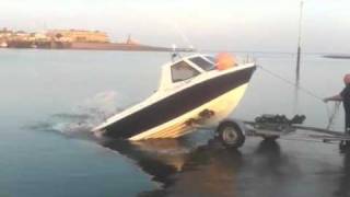 Launching a Warrior fishing boat the quick way WeSellBoatscouk [upl. by Wynn]