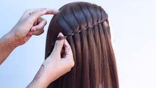 very easy amp quick waterfall hairstyle for open hair [upl. by Taro]