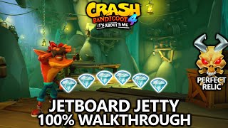 Crash Bandicoot 4  100 Walkthrough  Jetboard Jetty  All Gems Perfect Relic [upl. by Sonaj]