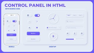 Control Panel UI Design Elements with HTML amp CSS A StepbyStep Guide [upl. by Nahtahoj]