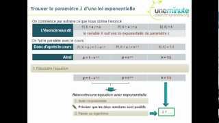 Maths Terminale S  Trouver le paramètre dune loi exponentielle  Synthèse [upl. by Razaele]