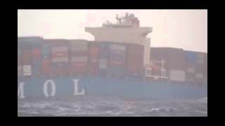 MOL Comfort drifting off Yemeni coast taped by seamen of nearby ship [upl. by Moretta]