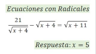 Ecuaciones con radicales en el denominador [upl. by Hibbs]