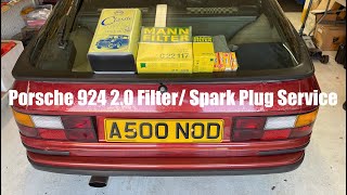 Porsche 924 20 Full Filter Service amp Spark Plugs [upl. by Bartle]