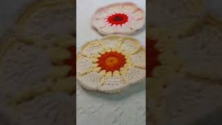 Easy crochet flower coaster tutorial ENG CC [upl. by Anwahsed]