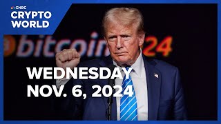 Bitcoin surges to new alltime high as industry celebrates Trump victory CNBC Crypto World [upl. by Annaiviv]